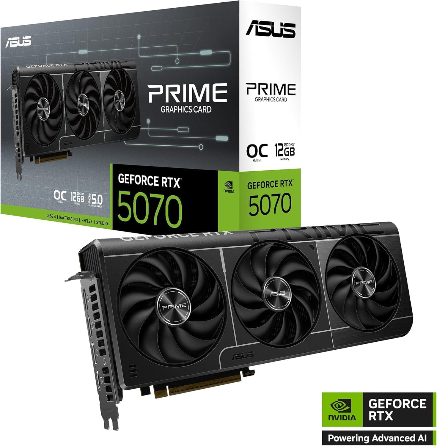 ASUS Dual RTX 5070 12GB Graphics Card – GDDR6, PCIe 4.0, Dual Fan Cooling, Ray Tracing