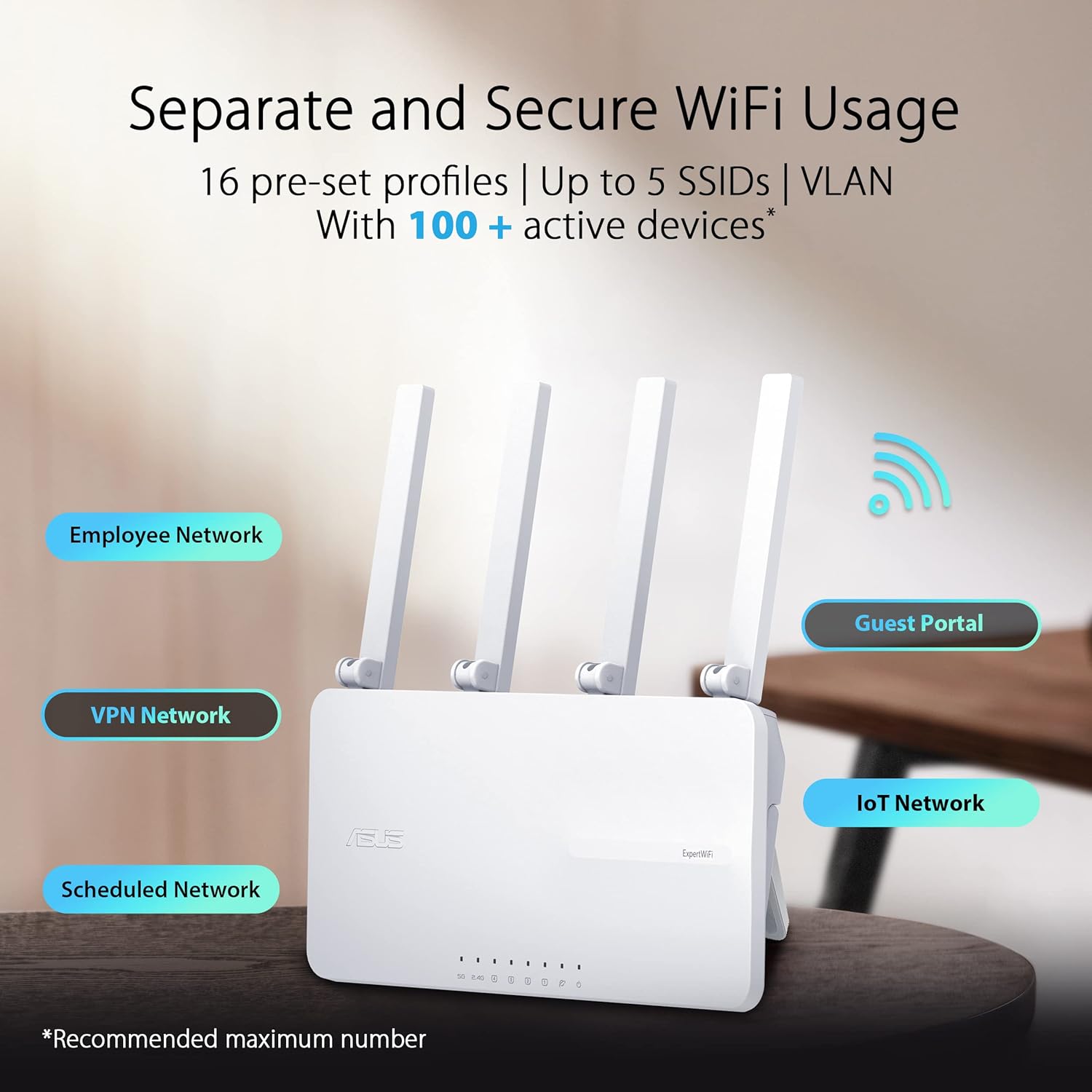 ASUS ExpertWiFi EBG19P Gigabit PoE+ VPN Wired Router – 8 PoE+ Ports, Multi-WAN, USB WAN Backup, Commercial-Grade Security