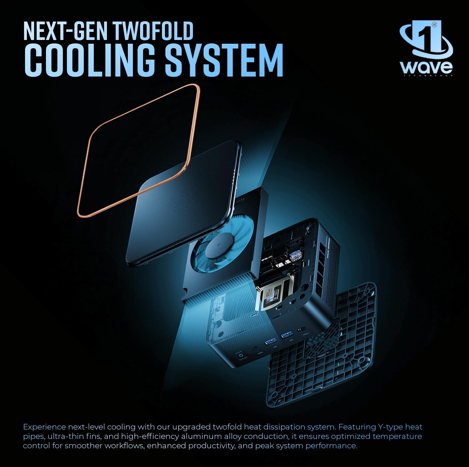 First Wave MicroStorm M5 Mini PC – Intel Core i5-12450H, RAM, SSD, Mini Desktop PC with USB-C, Triple 4K Display, Ethernet RJ45, WiFi 6, BT 5.2, VESA Monitor Mount, Perfect for Office & Home