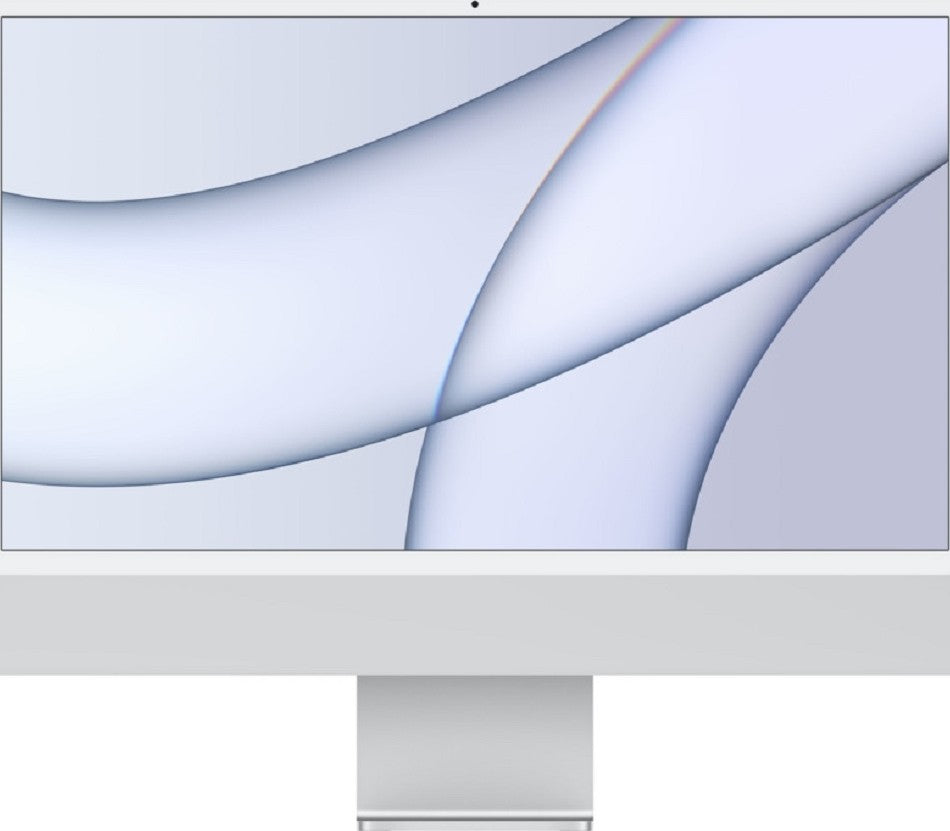 Apple iMac 24'' Retina 4.5K Display PC (2021), 8-core CPU M1 Chip, 7 Core GPU, 256GB SSD, 8GB RAM, WLAN, Bluetooth, Silver | MGTF3