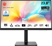 MSI Modern MD2412P 23.8" Full HD IPS Monitor – Adjustable Stand (Tilt/Swivel/Pivot/Height), Eye-Care Flicker-Free & Blue Light Reduction, HDMI/DisplayPort/USB-C, Slim Modern Design – Ideal for Home & Office Productivity