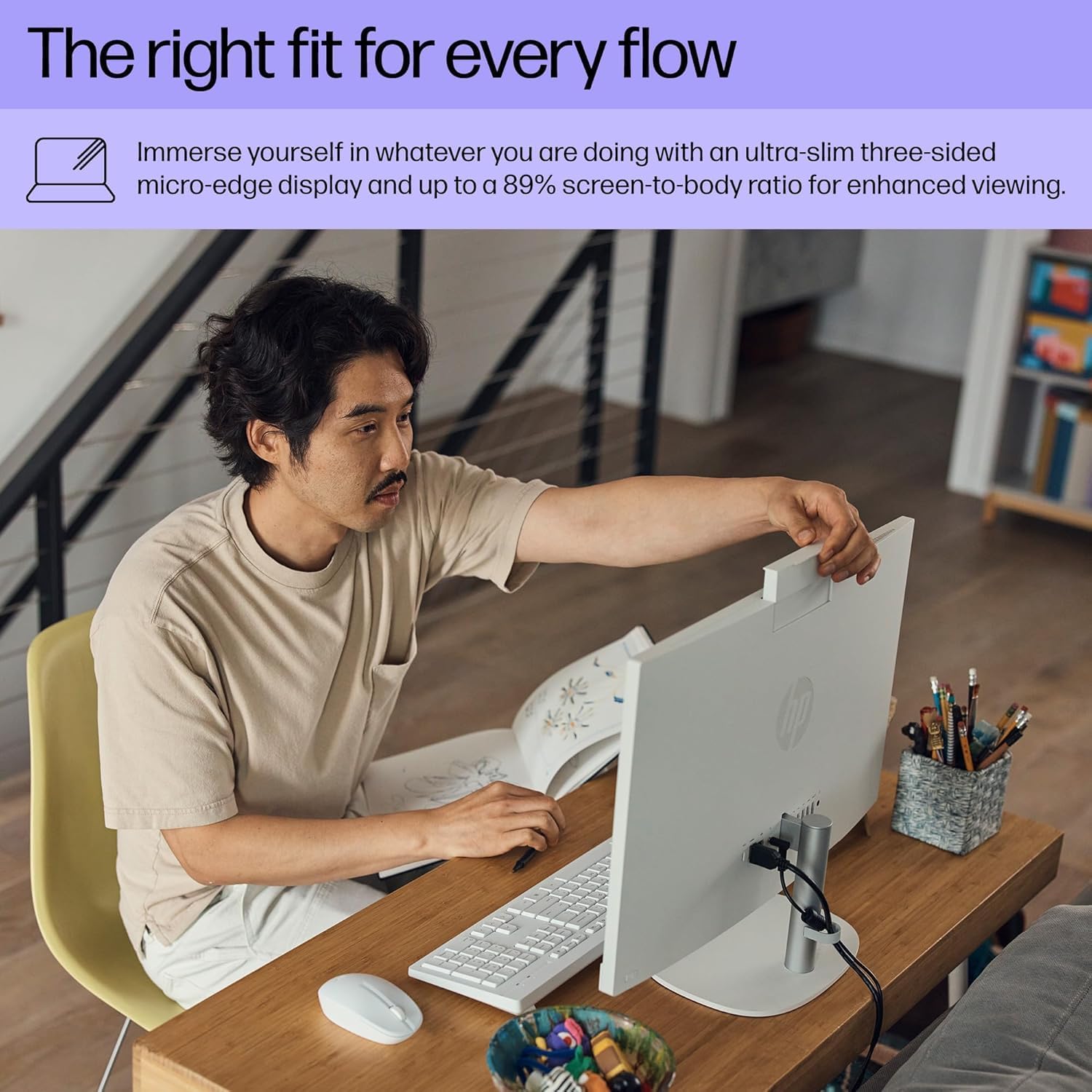 HP 24" All-in-One Desktop PC – Intel Core i7-1355U | 16GB RAM | 512GB NVMe SSD | 24" Full HD IPS Display | Intel Iris Xe Graphics | Wi-Fi 6 | Windows 11 Pro | Includes First Wave Document Scanner Bundle