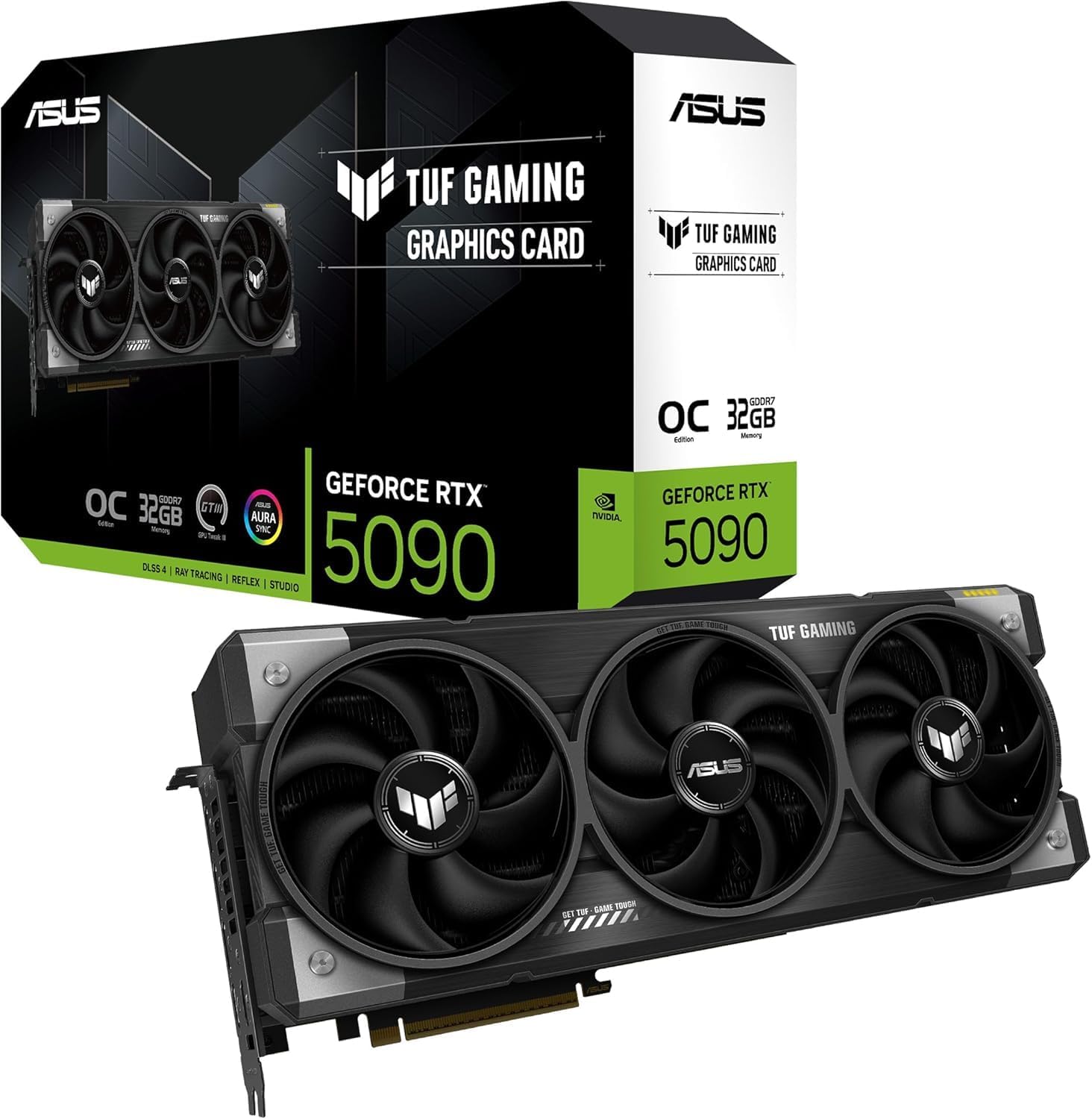 ASUS TUF Gaming GeForce RTX 5090 Gaming Graphics Card – 32GB GDDR7, PCIe 5.0, Military-Grade Components, Axial-Tech Fans, Dual Ball Bearings