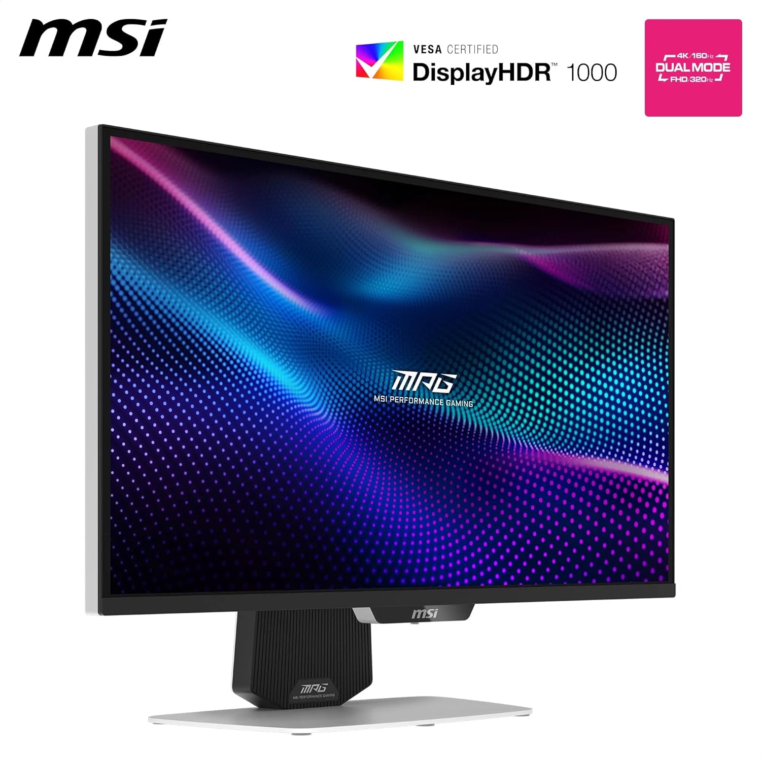 MSI MPG 274URDFW Gaming Monitor – 27" 4K UHD (3840×2160) IPS | Dual Mode | 160Hz / 320Hz | 0.5ms | HDR | G-SYNC Compatible | Flat Display MSI