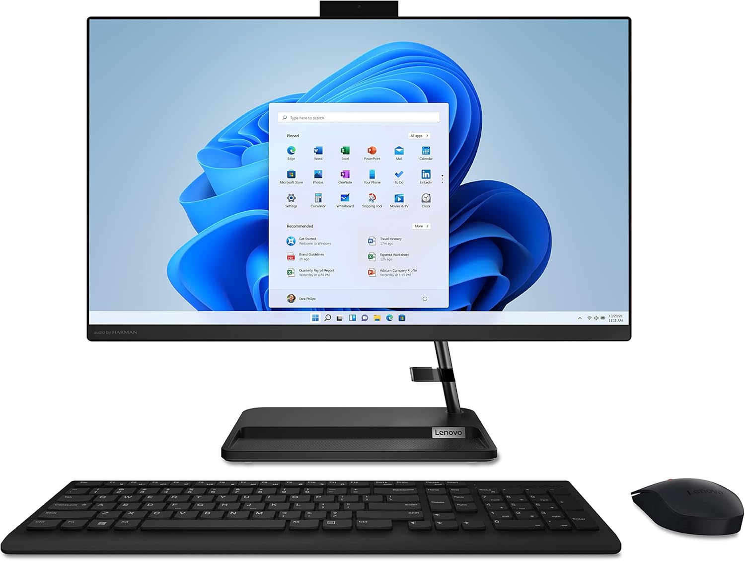 Lenovo 24" All-in-One PC AMD Ryzen 5 7535H, 8GB RAM, 512GB SSD, Full HD Display, Windows 11, Integrated Graphics