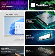 HP All-in-One Desktop PC – Intel Core i7-1355U | 16GB RAM | 512GB SSD | 27" Full HD Display front view | Buy in UAE