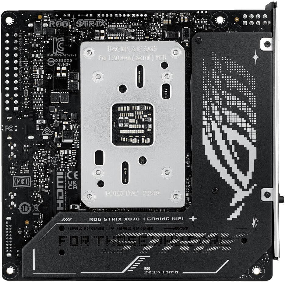 ASUS ROG Strix X870-I Gaming WiFi Mini-ITX Motherboard – AMD AM5 Socket, X870 Chipset, PCIe 5.0, USB4, Wi-Fi 7