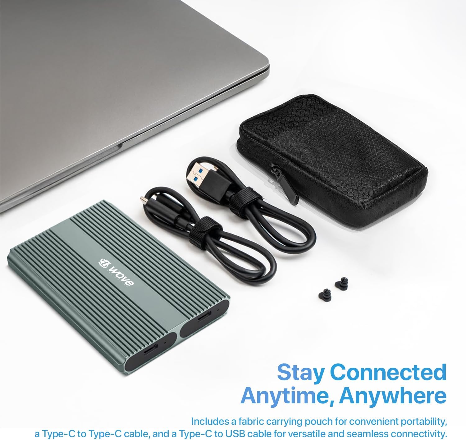 First Wave TwinDrive Dual NVMe SSD Enclosure – USB-C 3.2 Gen 2 (10Gbps), Aluminum Alloy Body, Tool-Free Installation, Dual-Bay External SSD Case for NVMe M.2 PCIe SSDs, Metallic Grey