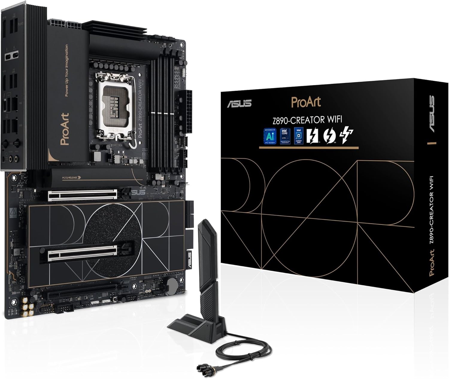ASUS ROG MAXIMUS Z890 HERO-AE   ATX Intel LGA 1851 Motherboard with DDR5-9200+ OC, Dual PCIe 5.0 x16, Wi-Fi 7, 10Gb Ethernet, Thunderbolt 4, 6 M.2 Slots, ROG DIMM.2, AI Overclocking & SupremeFX ALC4082 Audio