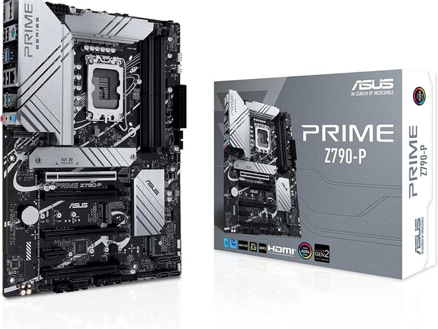 ASUS PRIME Z790-P WIFI-AE   ATX LGA1700 Motherboard with DDR5-7200+ OC, PCIe 5.0, WiFi 6, 2.5Gb Ethernet, USB 20Gbps Type-C, DisplayPort, HDMI BIOS FlashBack, Aura Sync RGB & Enhanced Durability