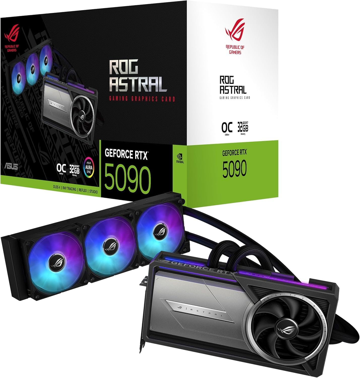 ASUS ROG Astral LC GeForce RTX 5090 Gaming Graphics Card – 32GB GDDR7, Liquid Cooling, PCIe 5.0, Ray Tracing, Aura Sync