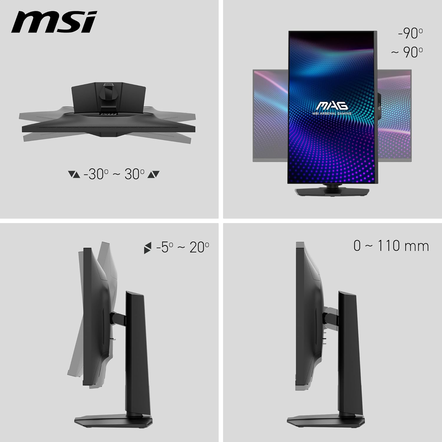 MSI MAG 274QPF X30MV Gaming Monitor – 27" WQHD (2560×1440) VA | 300Hz | 0.5ms | HDR | Adaptive Sync | Flat Display MSI