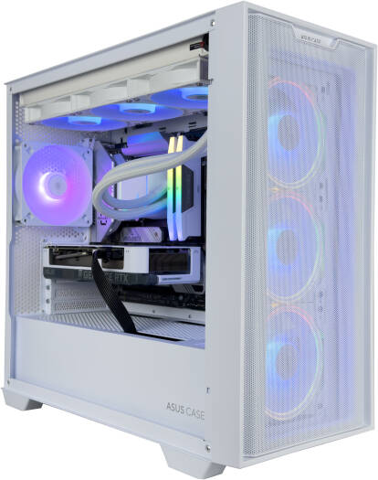 Snowstorm Gaming PC - AMD Ryzen 7 8700F 8 Cores 16 Threads, NVIDIA RTX 4070 12GB, 16GB DDR5 RAM 5600MHz, 1TB SSD Gen 4, 650W 80 PLUS PSU, 240mm Liquid CPU Cooler, Wi+Fi + BT