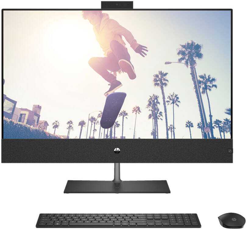 HP Pavilion 32-b1025nh All-In-One Desktop Computer, 32" QHD IPS Display, Intel Core i7-13700T, 16GB RAM, 1TB SSD, Intel UHD Graphics 770, HP 710 Wireless K/B & Mouse, FreeDOS, Black | A7DB0EA#BH5