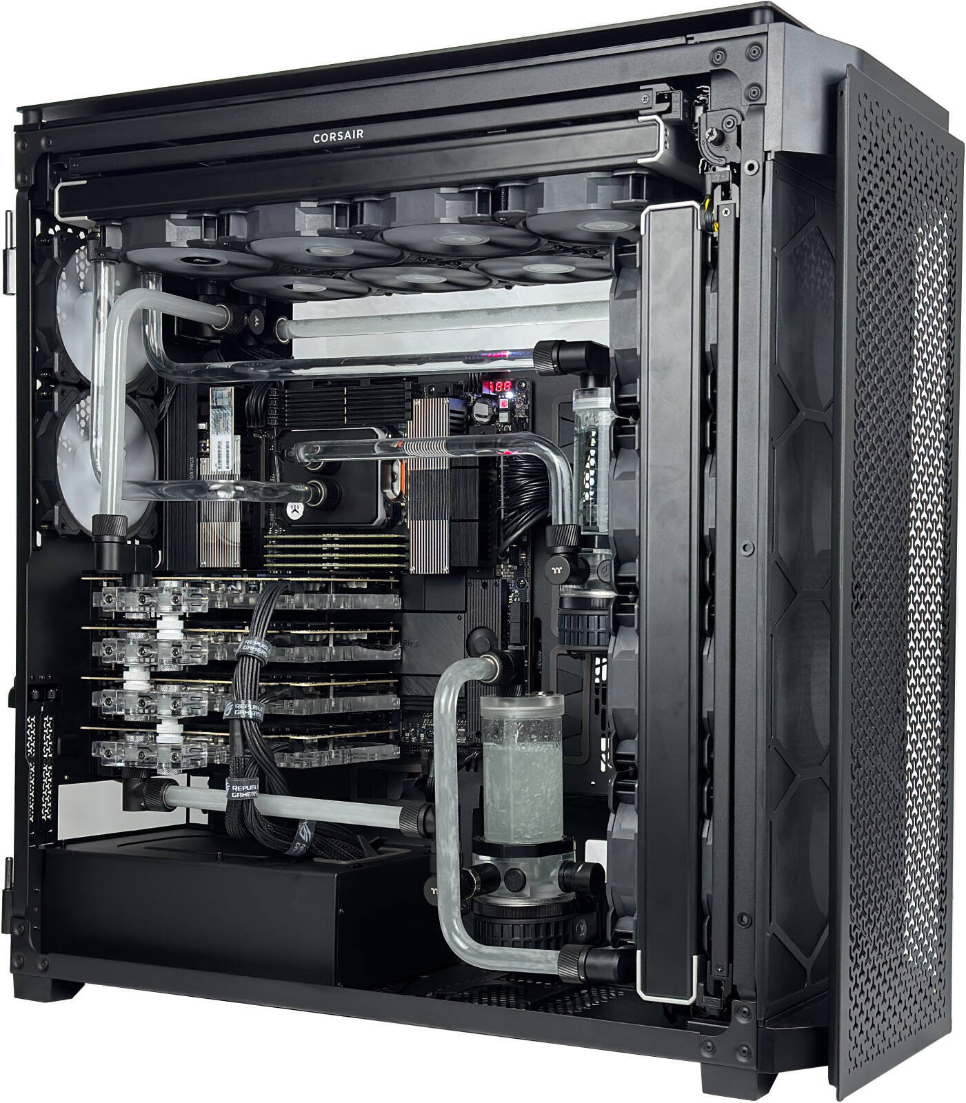 HPC T 7985WX Workstation - AMD Ryzen Threadripper PRO 7985WX 64 Cores 128 Threads, NVIDIA RTX A6000 48GB, 576GB DDR5 RAM 5600MHz, 2TB SSD Gen 4, 1500W 80 PLUS Platinum PSU, 360mm Liquid Cooling