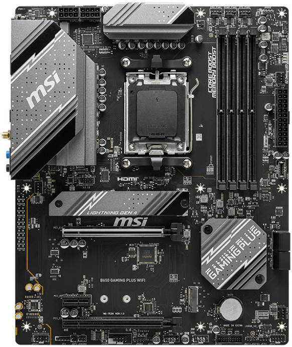 MSI B650M Gaming Plus WiFi Motherboard – Micro-ATX, AMD AM5, DDR5, PCIe 4.0, WiFi 6E