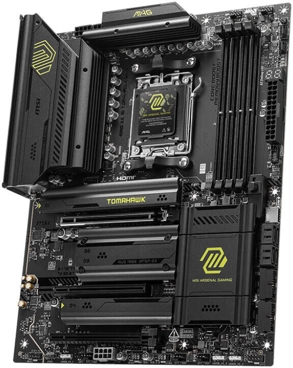 MSI MAG X870 TOMAHAWK WIFI Motherboard – ATX, AMD Ryzen 9000/7000 Series Support, AM5 Socket, DDR5, PCIe 5.0, Wi-Fi 7, 2.5G LAN, Lightning Gen 5 M.2, Mystic Light RGB, Advanced Cooling, Premium Gaming Motherboard