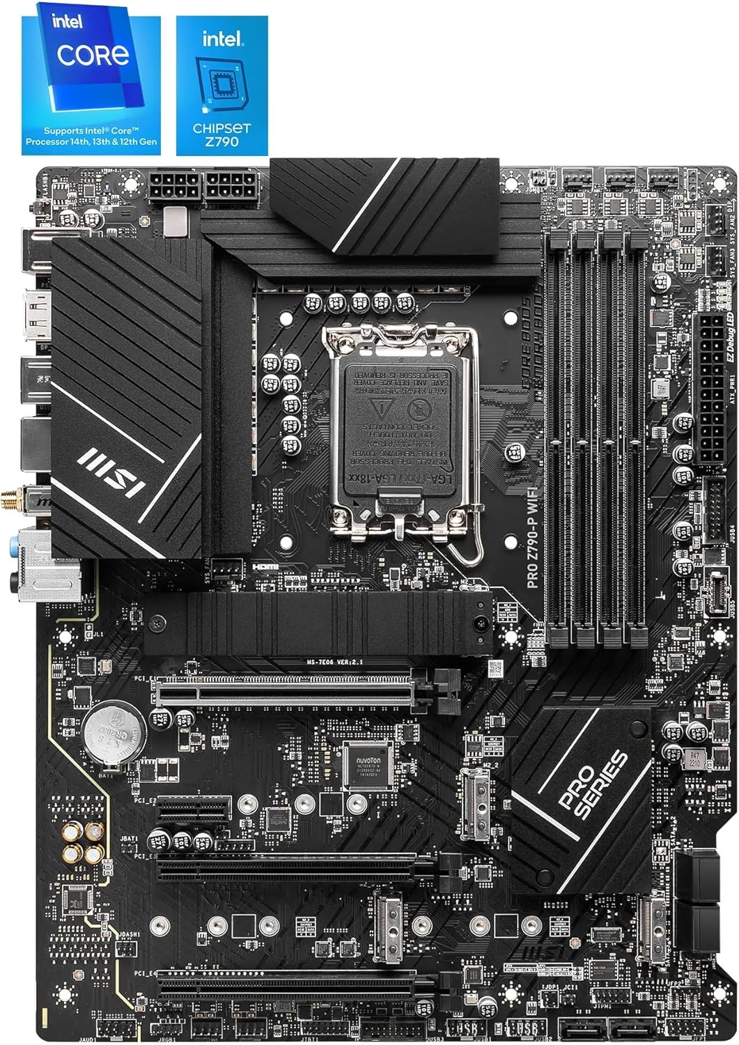 MSI PRO Z790-P WIFI ATX Motherboard – Intel Z790 Chipset | LGA 1700 | DDR5 | PCIe 5.0 | WiFi | 2.5G LAN MSI
