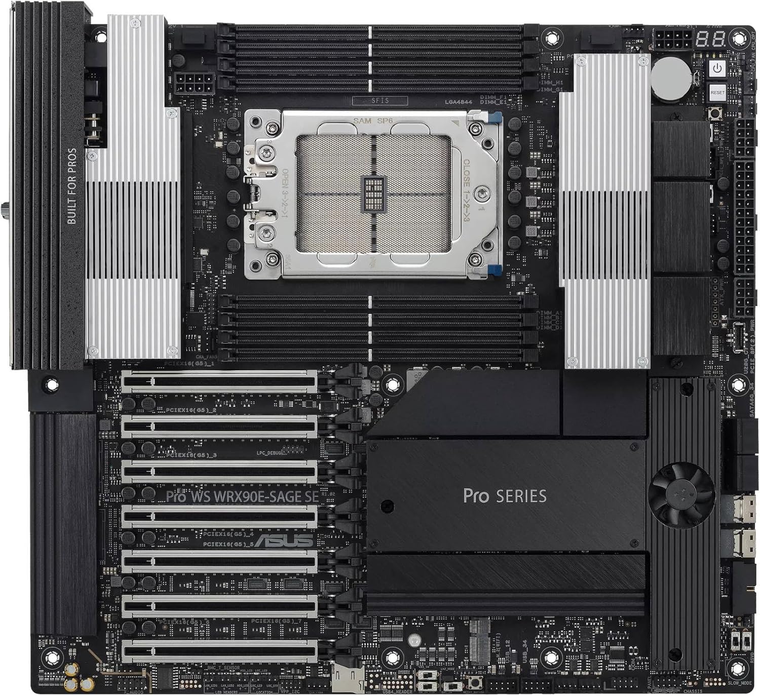 ASUS Pro WS WRX90E-SAGE SE Workstation Motherboard – AMD sTR5 Socket, WRX90 Chipset, PCIe 5.0, ECC Memory Support