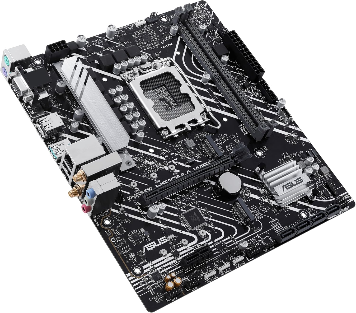 ASUS Prime H610M-A WiFi D4 Motherboard – LGA1700, Intel H610 Chipset, DDR4, M.2, DisplayPort, HDMI, WiFi 5, Aura Sync RGB, Micro-ATX