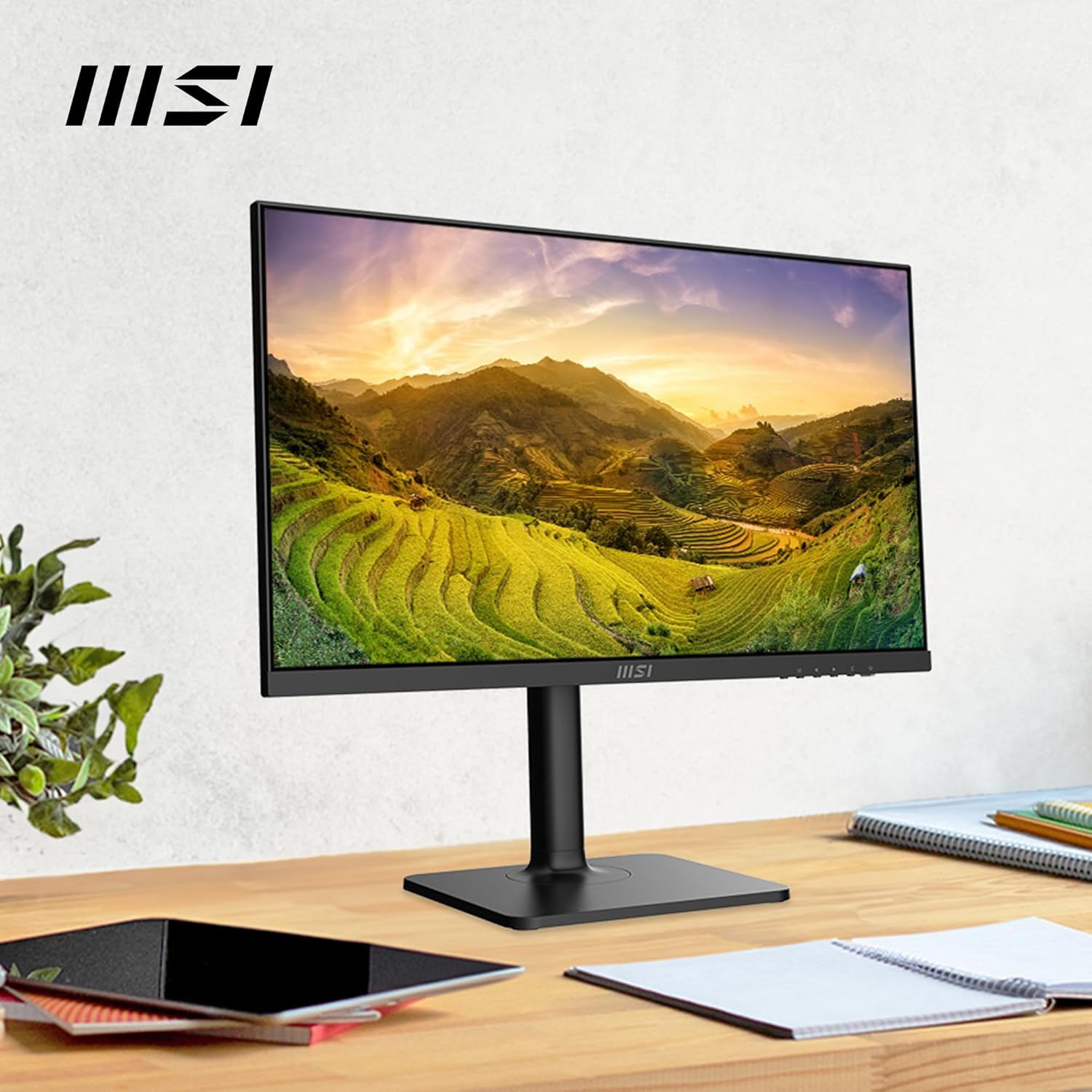 MSI Modern MD2412P 23.8" Full HD IPS Monitor – Adjustable Stand (Tilt/Swivel/Pivot/Height), Eye-Care Flicker-Free & Blue Light Reduction, HDMI/DisplayPort/USB-C, Slim Modern Design – Ideal for Home & Office Productivity