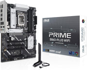 ASUS PRIME B860 PLUS WIFI AE  ATX LGA1851 Motherboard with DDR5 8666+ OC, Dual PCIe 5.0/M.2, WiFi 6E, Realtek 2.5Gb Ethernet, USB-20 Gbps Type-C, DisplayPort, HDMI, AI Ready, BIOS FlashBack, Aura Sync RGB & Industrial Grade Durability
