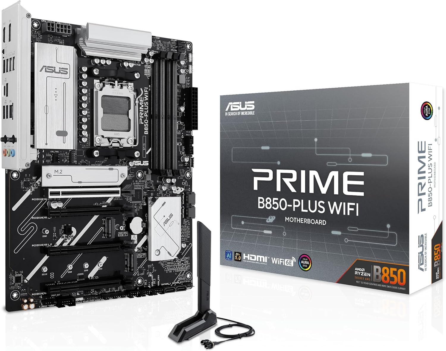 ASUS B850 Max Gaming WiFi W-AE   High-Performance ATX AM5 Motherboard with DDR5-8000+ OC, PCIe 5.0, WiFi 6E, USB 4.0, Enhanced Power Design & Advanced Cooling