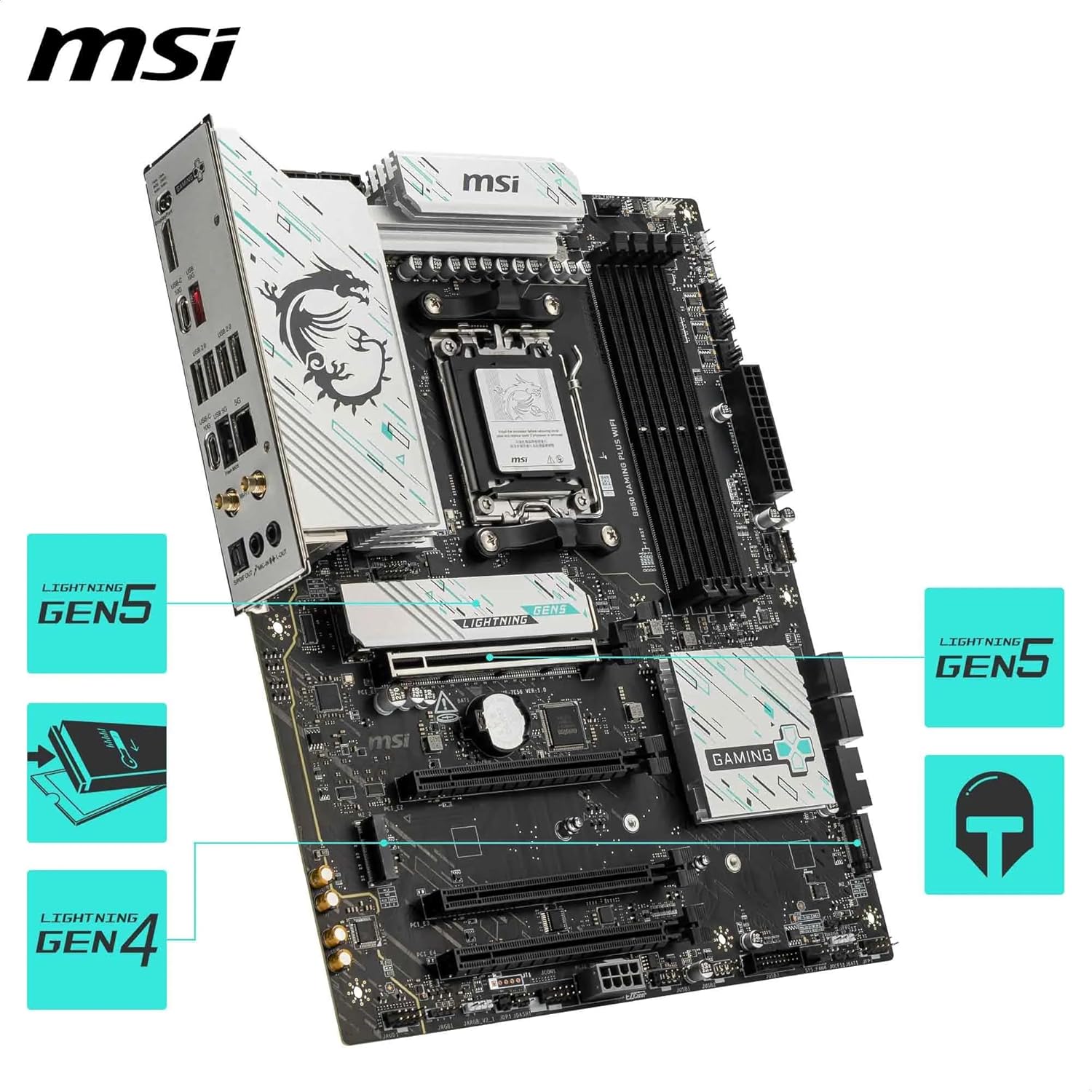 MSI B850 GAMING PLUS WIFI PZ AM5 DDR5 ATX Motherboard MSI