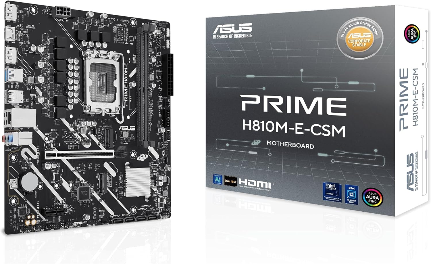 MSI PRO H810M-E DDR5 LGA 1851 Micro-ATX Motherboard – Intel H810 Chipset, PCIe 5.0 x16, DDR5 6400MHz, Gen4 M.2 NVMe, 2.5G LAN, HDMI 2.1 & DisplayPort, Intel Core Ultra Series 2 Support MSI