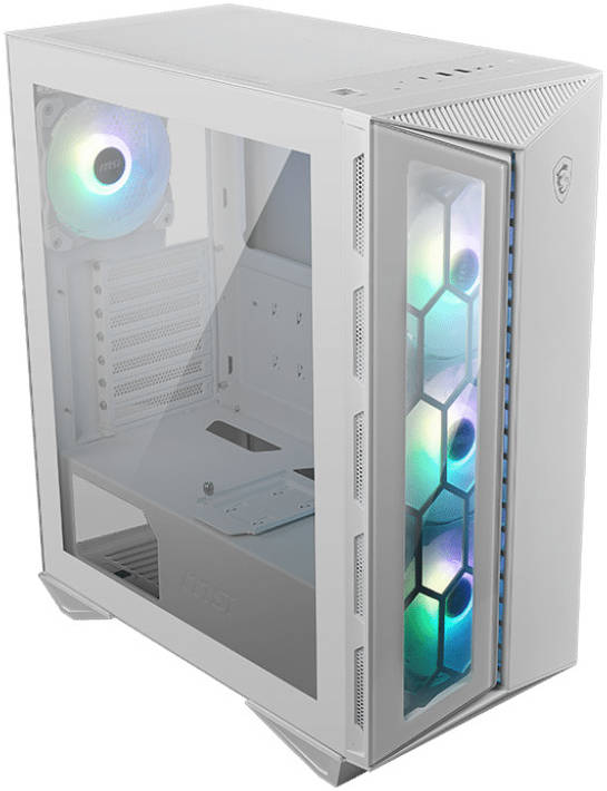 MSI MPG GUNGNIR 110R WHITE Mid-Tower Gaming Case – Tempered Glass, 4x ARGB Fans, Mystic Light Sync, USB Type-C, 360mm Radiator Support, Premium White Steel Design – Stylish & Efficient PC Chassis