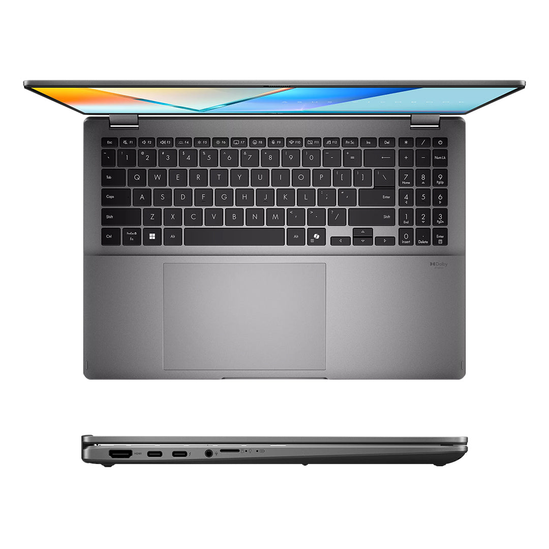 Asus Vivobook 16 Flip TP3607SA-IS77T-Ultra 7 32GB DDR5 1TB SSD 16" OLED Touch Screen Matte Gray ASUS