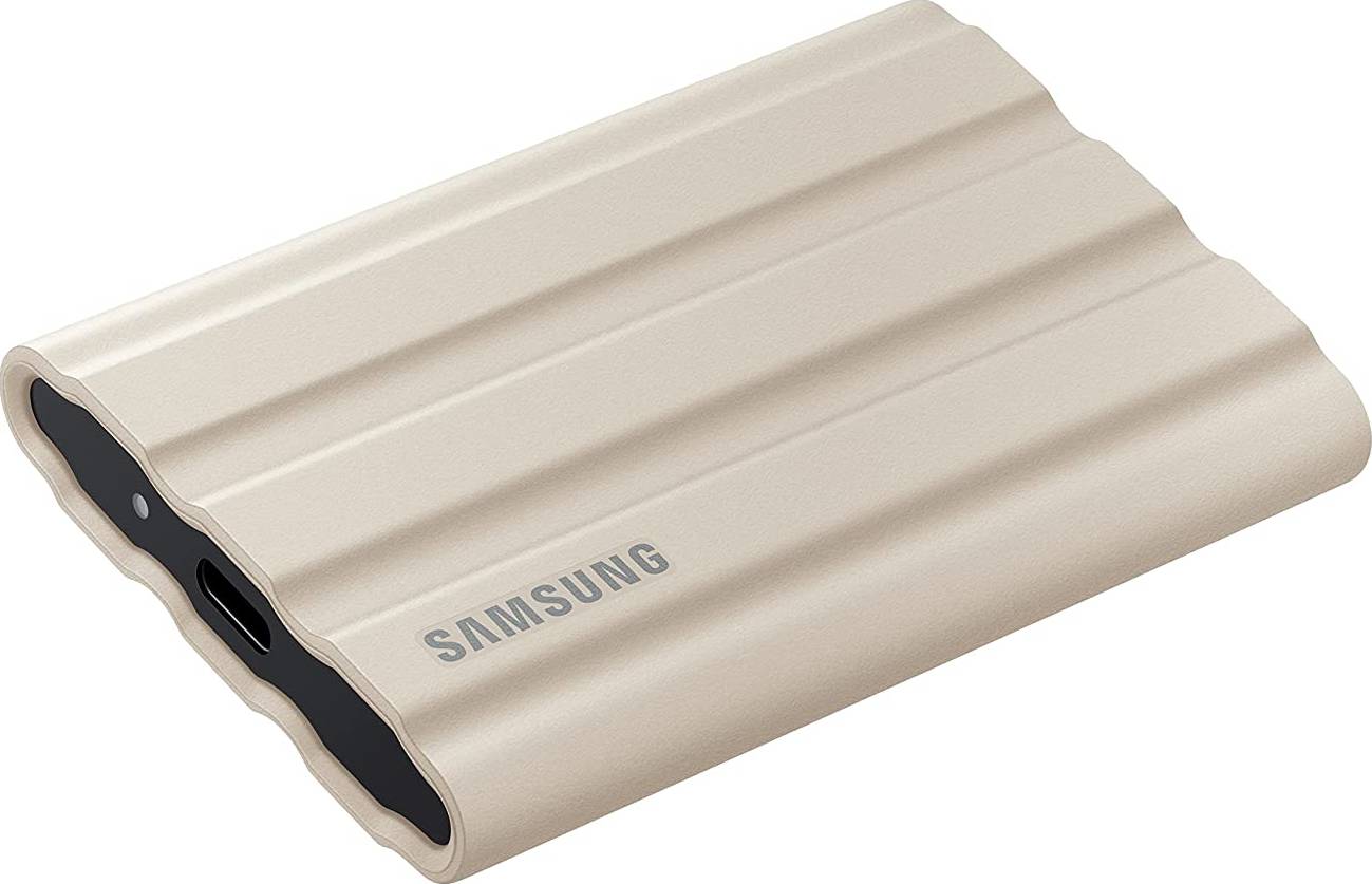 Samsung T7 Shield 2TB Portable External SSD – Beige, USB 3.2, Up to 1,050 MB/s Read/Write, Rugged Shock-Resistant, AES 256-bit Encryption, V-NAND Technology, High-Speed Storage for Windows, Mac & Gaming