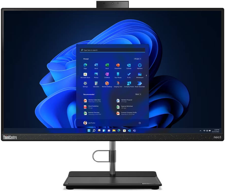 Lenovo ThinkCentre Neo 30a 24 AIO Desktop PC, 23.8" FHD IPS, Intel Core i7-1260P CPU, 8GB RAM, 512GB SSD, Intel Iris Xe Graphics, USB Black Calliope Mouse & ENG/ARAB K/B, FreeDOS, Black | 12B000E6AX