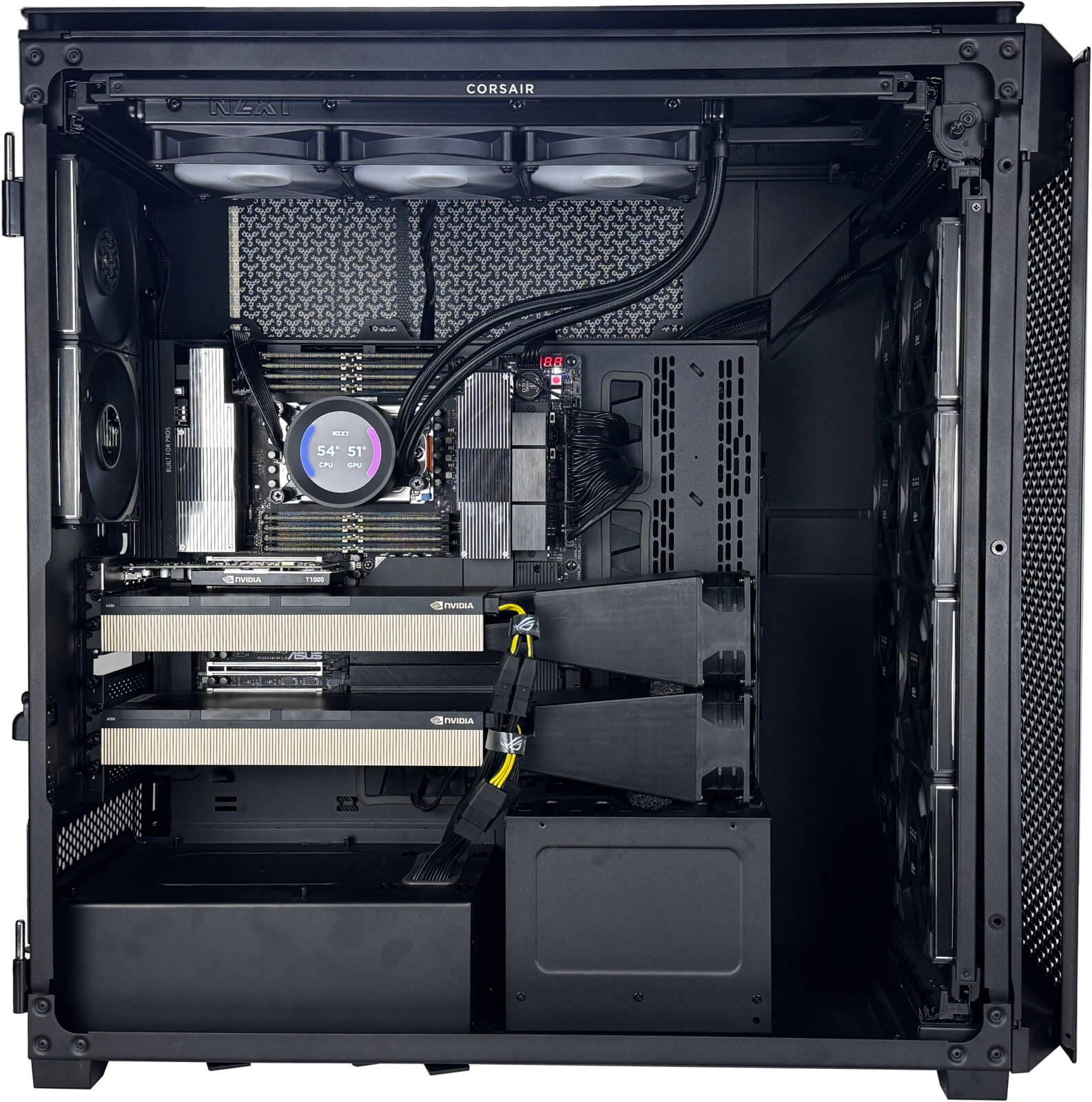 AI Deep Learning Workstation - AMD Ryzen Threadripper PRO 7995WX 96 Cores 192 Threads, 2 x NVIDIA A100 80GB, 512GB DDR5 RAM 4800MHz, 8TB SSD Gen 4, 1500W 80 PLUS Platinum PSU, 360mm Liquid cooler