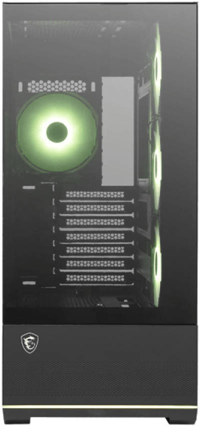 MSI MAG PANO 110R PZ Mid-Tower Gaming PC Case – Panoramic Tempered Glass Design, ARGB Fans, Dual-Chamber Layout, High Airflow Mesh, Mystic Light Sync, Tool-Free Assembly, USB 3.2 Front I/O – Premium Gaming Chassis