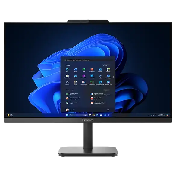 Lenovo V100, All In One Desktop PC, 23.8" FHD IPS Display, Intel N100 Quad Core Processor, 8GB RAM, 256GB SSD, Intel UHD Graphics, Calliope Mouse and English (UK) Keyboard, FreeDos, Black | 13BE0016GP