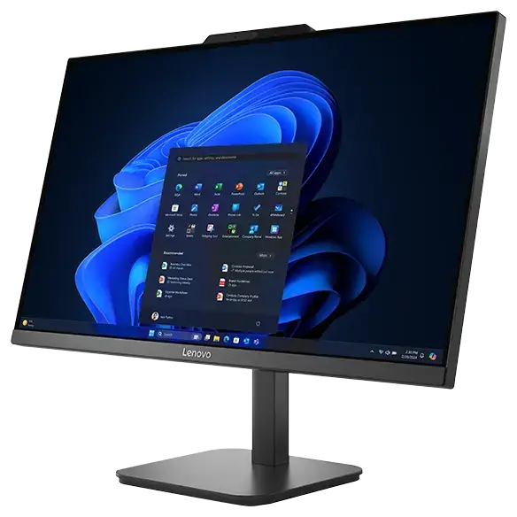 Lenovo V100, All In One Desktop PC, 23.8" FHD IPS Display, Intel N100 Quad Core Processor, 8GB RAM, 256GB SSD, Intel UHD Graphics, Calliope Mouse and English (UK) Keyboard, FreeDos, Black | 13BE0016GP