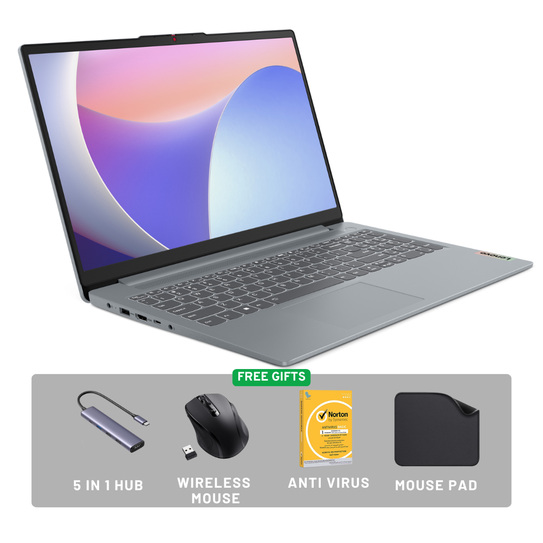Lenovo IdeaPad Slim 3 15IRH8 - Intel Core i5-13420H, 8GB RAM, 512GB SSD, 15.6" FHD, Windows 11 Pro - Arctic Grey