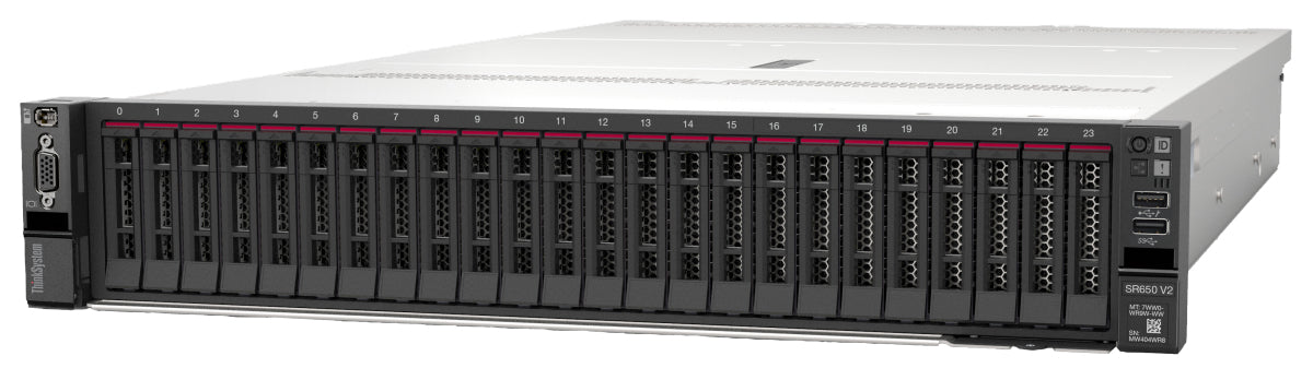 Lenovo ThinkSystem SR650 V2 2U Rack Server, Intel Xeon Silver 4310 3.3GHz Processor, 32GB RAM, 940-8i 4GB Flash PCIe 12Gb Adapter, 1100W Power Supply