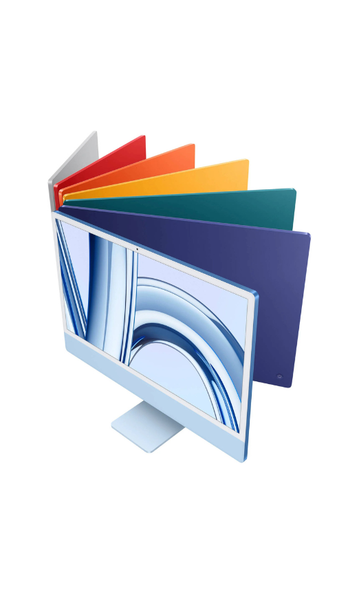 Apple 24" iMac AIO Desktop Computer with M3 Chip, 4.5K Retina Display, 8-Core CPU and 8-Core GPU, 16GB RAM, 512GB SSD, Magic ENG K/B w/ Touch ID & Magic Mouse, macOS, Blue | Z197001KM