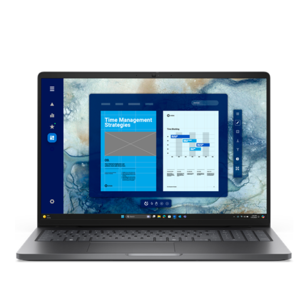 Dell Pro 16 PC16250 Laptop, Intel Core 5 120U Processor, 8GB RAM, 512GB SSD, 16" FHD+ Display, Win 11, English & Arabic Backlit Keyboard, 1 Year Warranty