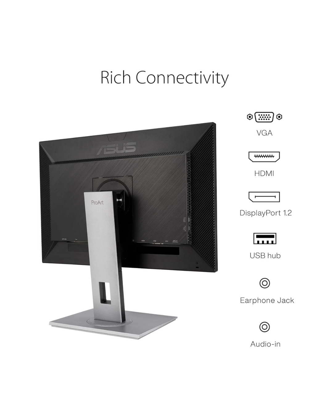 ASUS PA248QV 24.1" Professional Monitor – 5ms Response, 1920x1200 WUXGA, 75Hz, DSUB + HDMI + DisplayPort + USB, Black, 3-Year Warranty