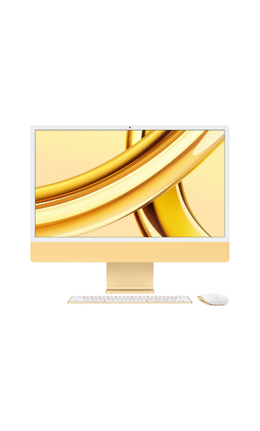 Apple 24" iMac AIO Desktop Computer with M3 Chip, 4.5K Retina Display, 8-Core CPU and 10-Core GPU, 24GB RAM, 2TB SSD, Magic ENG K/B w/ Touch ID, Numeric Keypad & Magic Mouse, macOS, Yellow | Z19F001P0