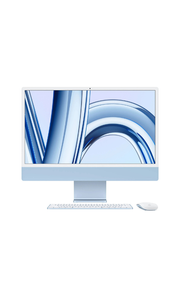 Apple 24" iMac AIO Desktop Computer with M3 Chip, 4.5K Retina Display, 8-Core CPU & 10-Core GPU, 16GB RAM, 1TB SSD, Magic English KB Touch ID, Numeric Keypad & Magic Mouse, macOS, Blue | Z19L000XX