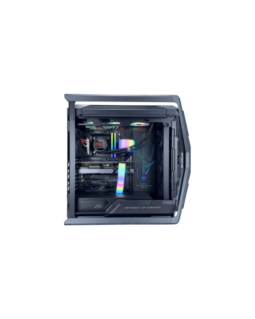 ASUS ELITE Gaming PC - AMD Ryzen 9 9950X3D 16 Cores 32 Threads, NVIDIA RTX 5090 32GB, 64GB DDR5 RAM 6000MHz, 1TB SSD Gen 5, 1000W 80 Plus PSU, 360mm Liquid Cooler, Wi-Fi + BT, Powered by ASUS