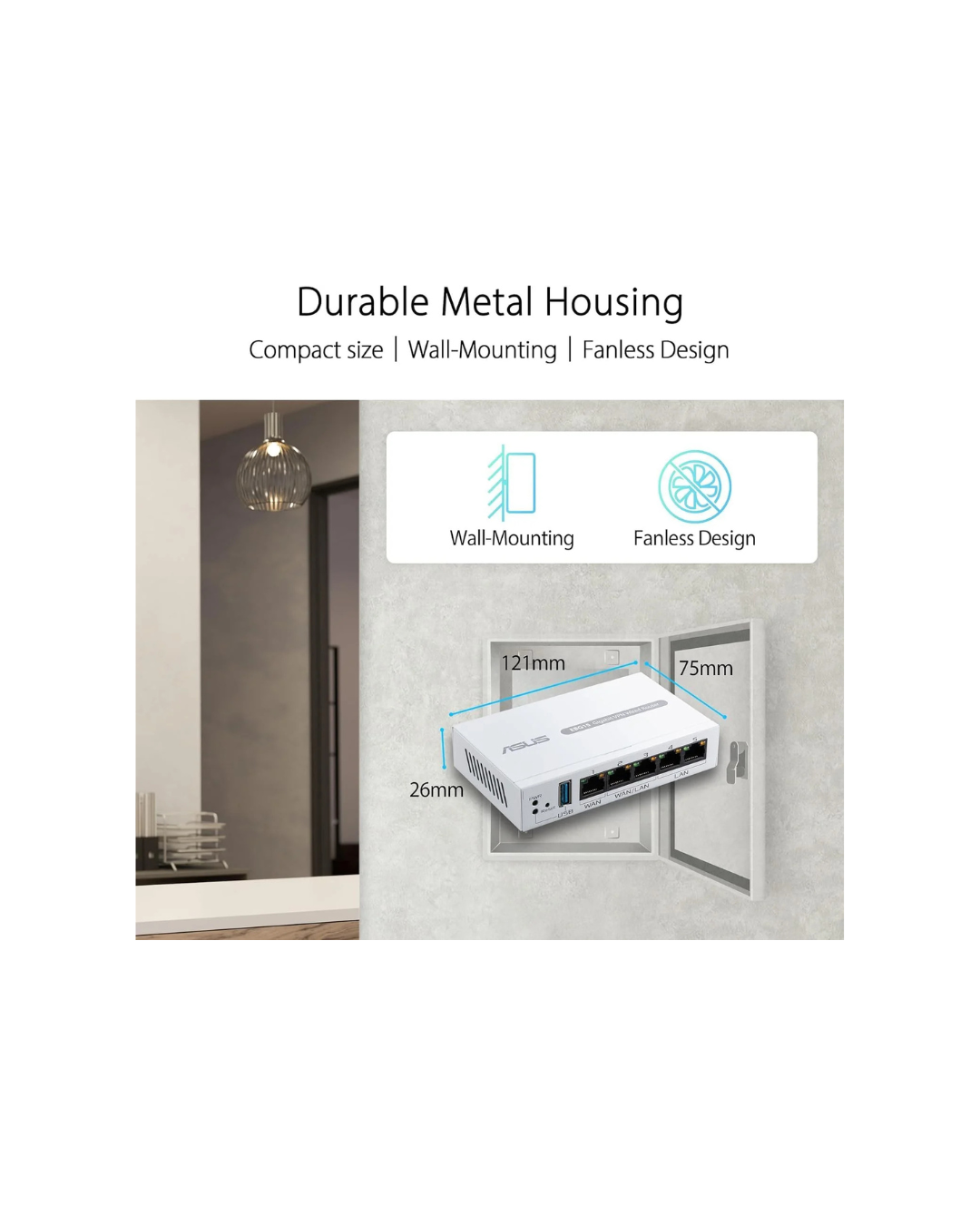 ASUS ExpertWiFi EBG15 Gigabit VPN Wired Router – 5-Port, Dual WAN, USB Backup, VLAN Support, Commercial-Grade Security