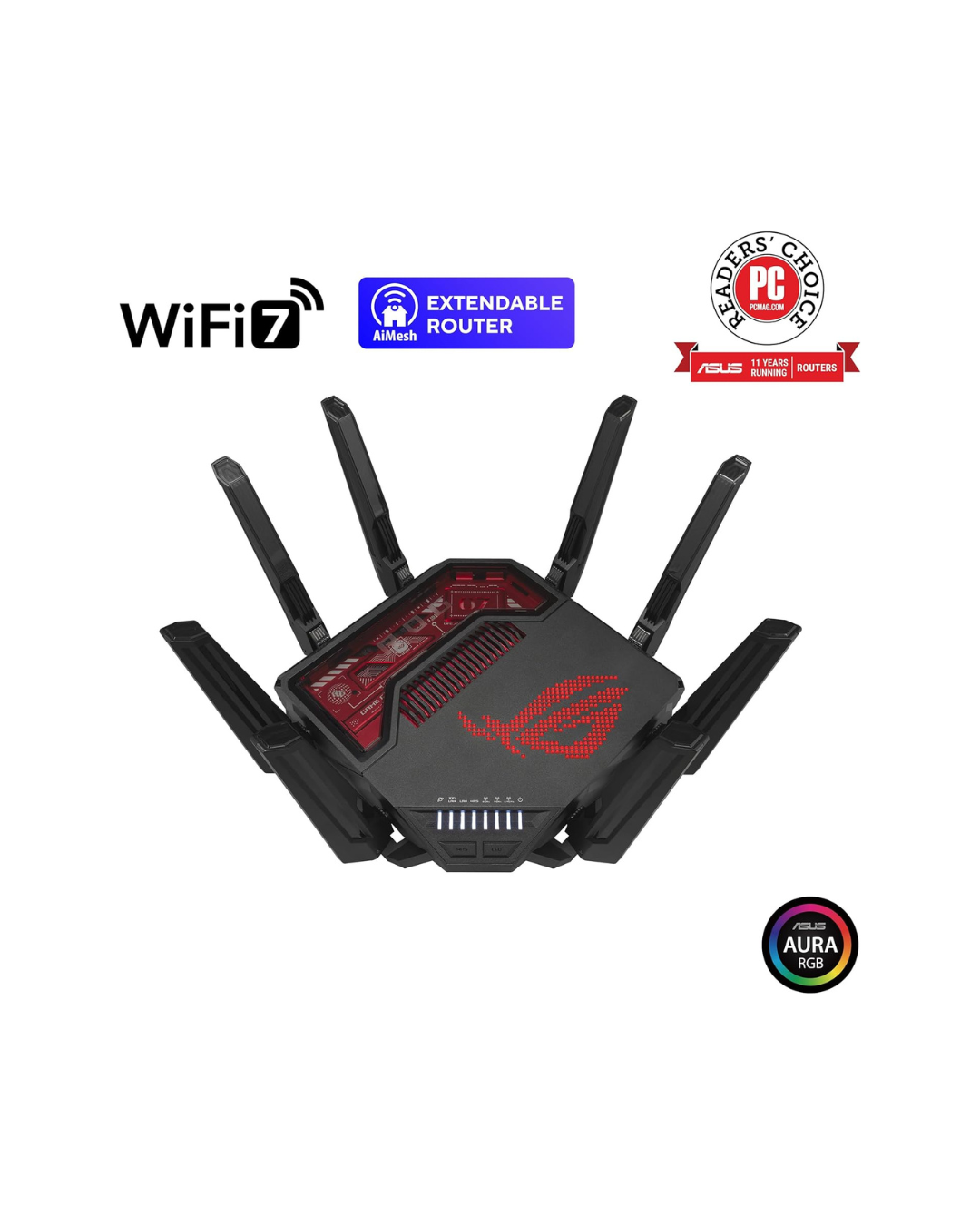ASUS GT-BE19000 WiFi 7 Tri-Band Router – 19,000 Mbps, OFDMA & MU-MIMO, AiMesh Compatible