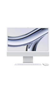 Apple 24" iMac AIO Desktop Computer with M3 Chip, 4.5K Retina Display, 8-Core CPU & 10-Core GPU, 24GB RAM, 2TB SSD, Magic English KB with Touch ID & Magic Mouse, macOS, Silver | Z19D001G5