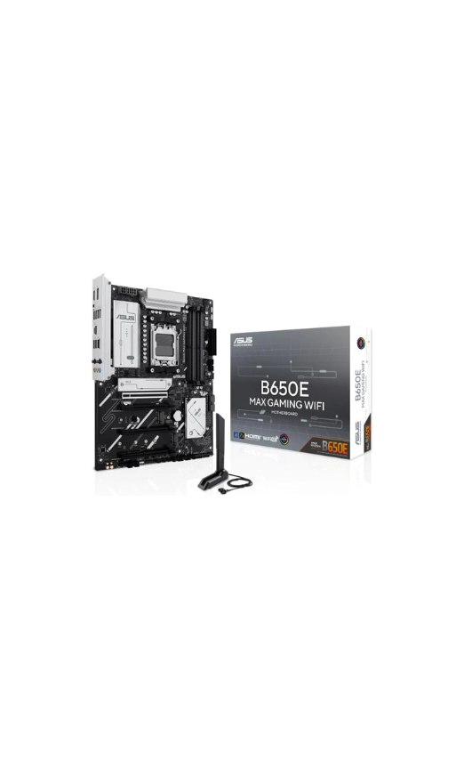 ASUS B650E MAX GAMING WIFI-AE   ATX AM5 Motherboard with DDR5-8000+ OC, PCIe 5.0, WiFi 6E, 2.5Gb Ethernet, USB 10Gbps Type-C, DisplayPort, HDMI BIOS FlashBack Aura Sync RGB & Advanced AI PC Support