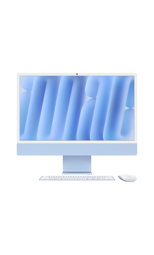 Apple 24" iMac AIO Desktop Computer with M3 Chip, 4.5K Retina Display, 8-Core CPU & 10-Core GPU, 16GB RAM, 512GB SSD, Magic English K/B with Touch ID & Magic Mouse, macOS, Blue | Z19K0019C